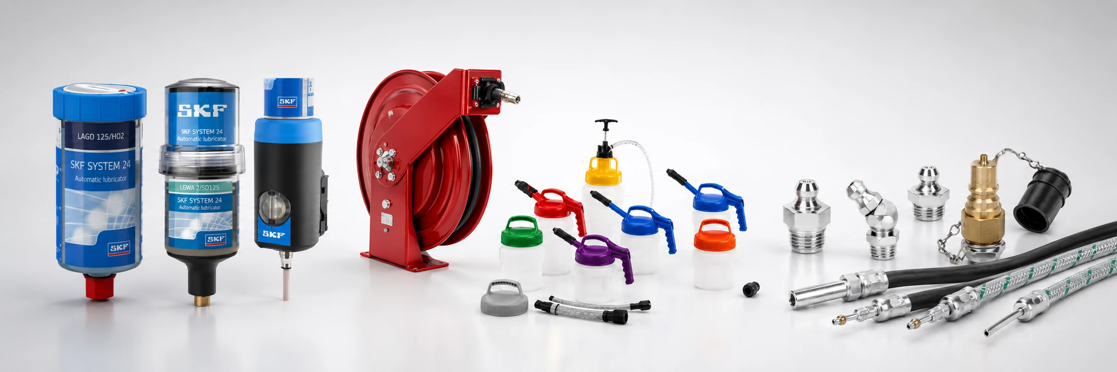 Sistema de lubricación automática SKF, enrollador y accesorios de engrase